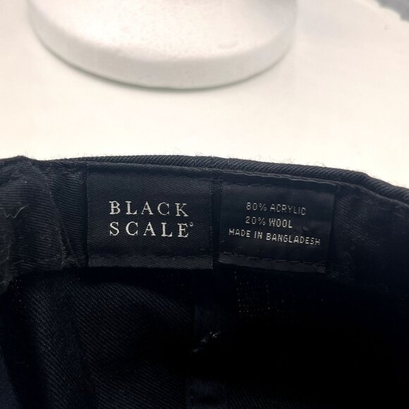 Black Scale Logo Black Flat Brim Adjustable Snap Back Hat Cap - Picture 5 of 5